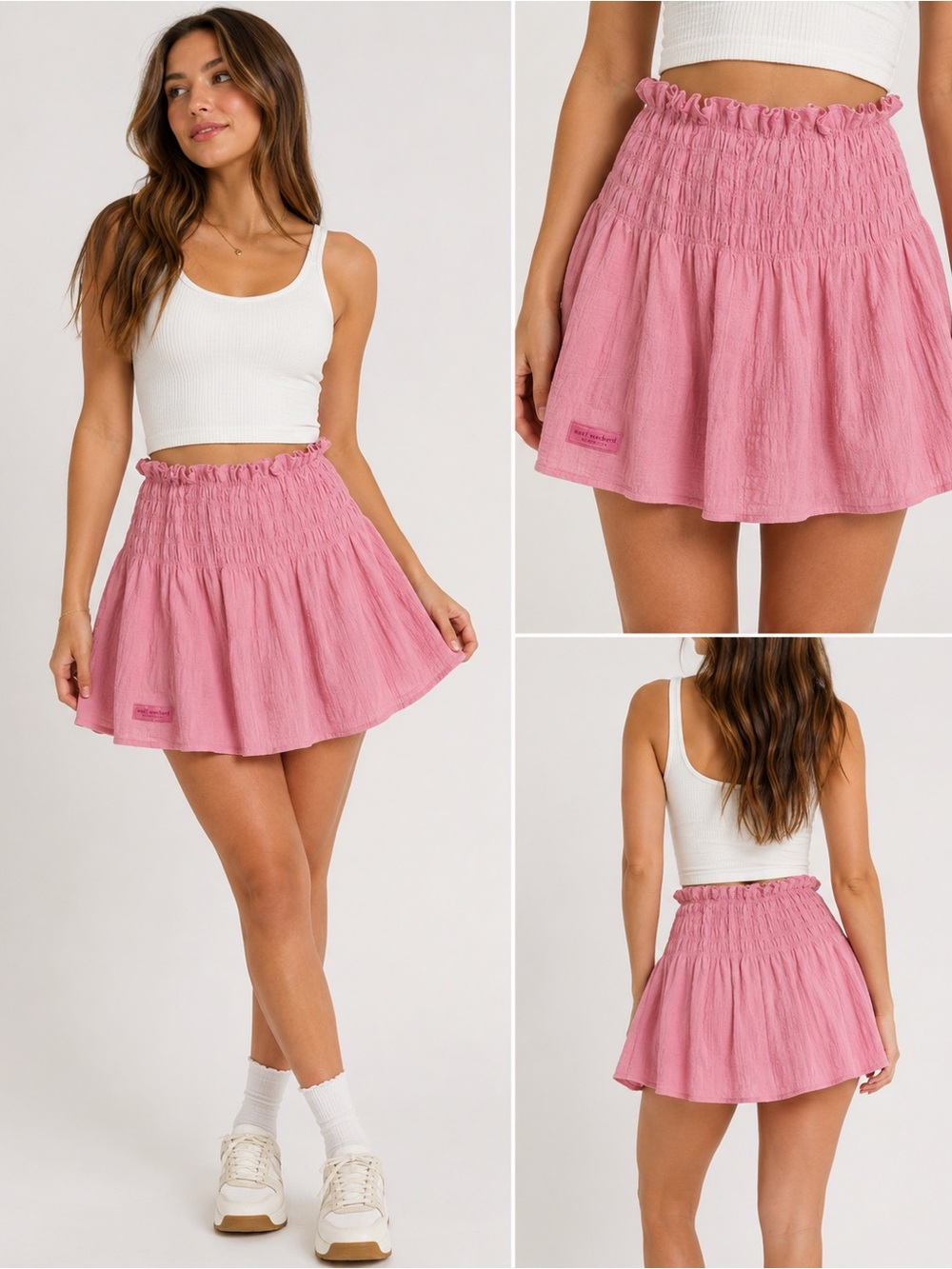 NWT Simply Southern Pink Smocked  Mini Skort XS